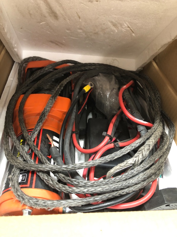 Photo 2 of *****minor damage , heavily used ****X-BULL 3500LBS Electric Winch -12V Synthetic Rope Electric Winch for Towing ATV/UTV Off Road with Mounting Bracket Wireless Remote New