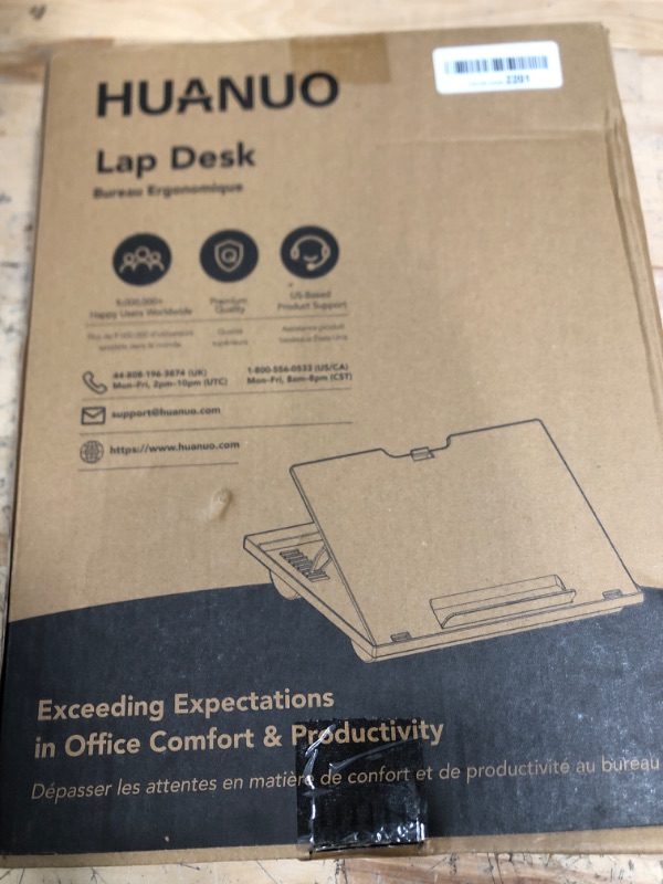 Photo 1 of Adjustable Lap Desk - with 8 Adjustable Angles & Dual Cushions Laptop Stand for Car Laptop Desk, Work Table, Lap Writing Board & Drawing Desk on Sofa or Bed by HUANUO, Pink
