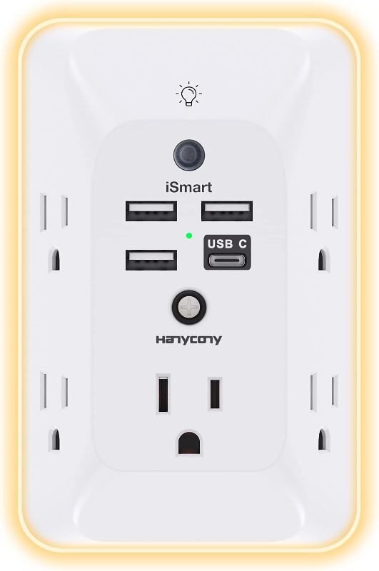 Photo 1 of 
Outlet Extender with Night Light, Multi Plug Outlet, USB Wall Charger Surge Protector 4 USB Charging Port(1USB C), Power Strip Electrical Outlet Splitter...