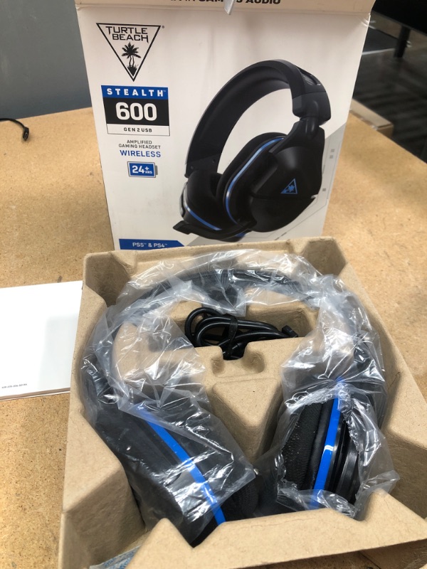 Photo 2 of *DAMAGED* Turtle Beach Stealth 600 Gen 2 USB Wireless Amplified Gaming Headset for PS5, PS4, PS4 Pro, Nintendo Switch, PC & Mac with 24+ Hour Battery, Lag-Free Wireless, & Sony 3D Audio – Black - 600 SERIES USB Edition