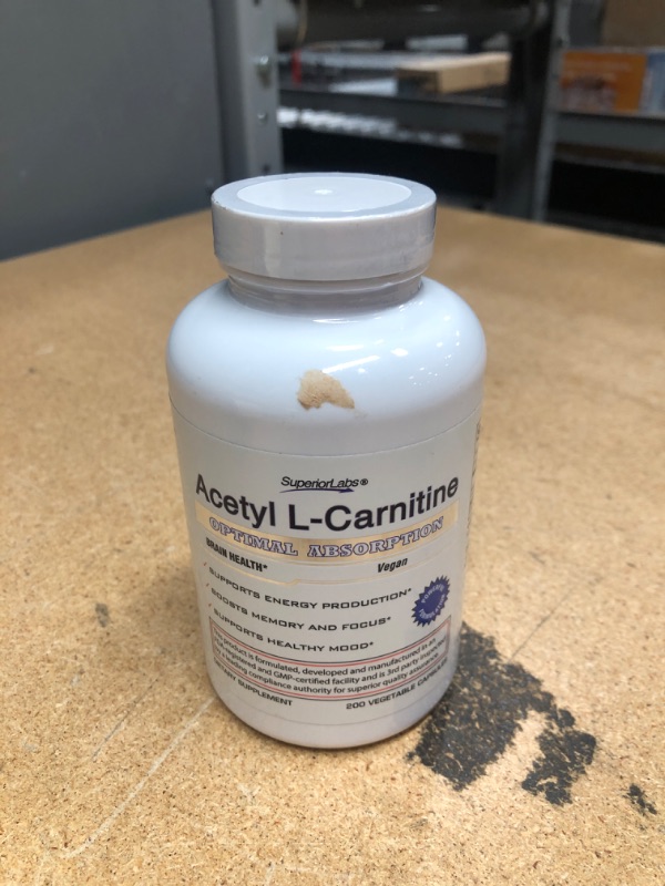 Photo 2 of *10/2025* Superior Labs | Acetyl L-Carnitine 1000mg | 200 caps | Maximum Absorption | Pure Vegetable Capsules | Zero Synthetic Additives | Superior Absorption