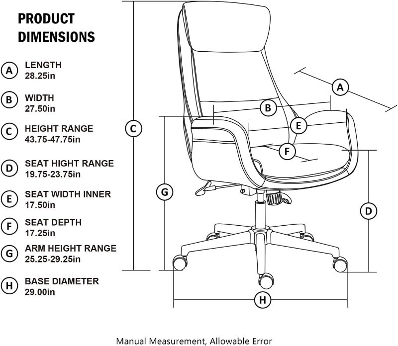 Photo 6 of (READ FULL POST) Glitzhome Mid-Century Modern Two-Tone Color High Back Leatherette Chairs Computer Desk Chair, Task Chair with Armrest Adjustable Gaslift Office Chair Executive Swivel Chair,Black & Gray