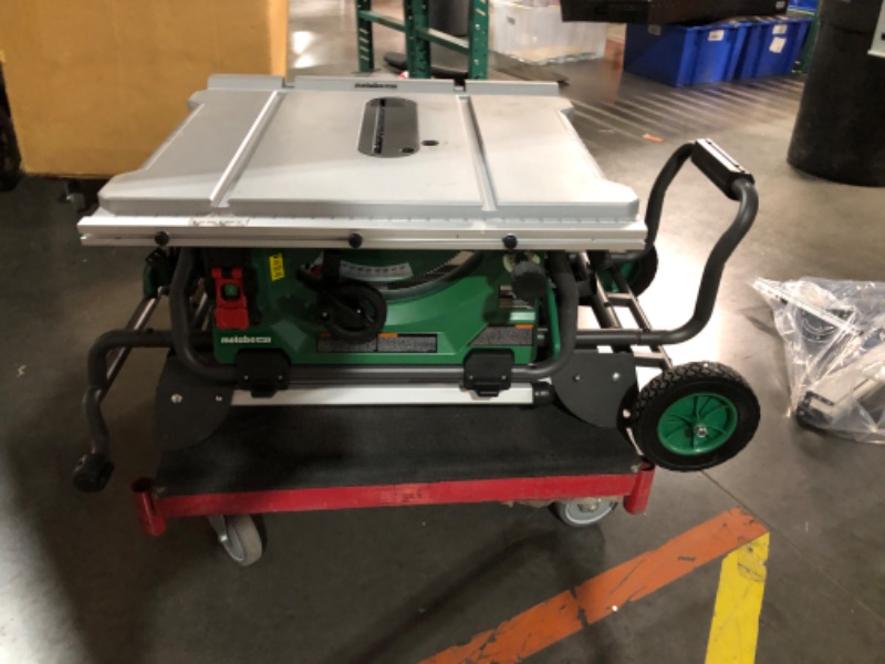 Photo 8 of ***USED - DAMAGED - INCOMPLETE - NO PACKAGING - SEE PICTURES***
Metabo HPT Table Saw | 10-Inch Blade | 35-Inch Rip Capacity | Fold & Roll Stand | 8 x 13/16-Inch Dado Capacity | C10RJS