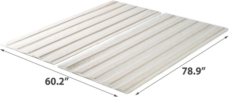 Photo 3 of (READ FULL POST) ZINUS Compack Fabric Covered Wood Slats, Bunkie Board, Box Spring Replacement, Queen Queen Slats