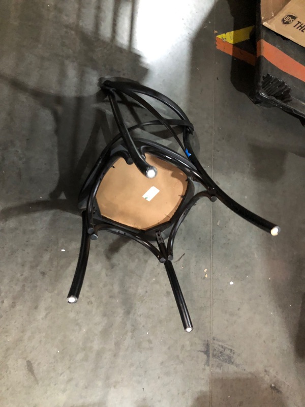 Photo 5 of ***DAMAGED - CRACKED - SEE PICTURES***
Modway Gear Rustic Modern Farmhouse Elm Wood Rattan Dining Chair in Black, 19.5"D x 21"W x 34.5"H