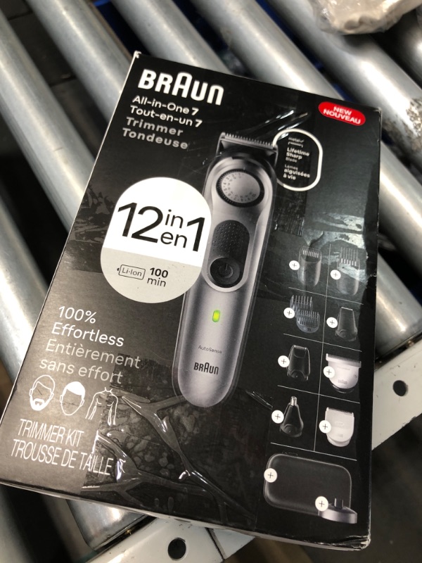 Photo 2 of **MISSING CHARGER** Braun All-in-One Style Kit Series 7 7440, 12-in-1 Trimmer for Men with Beard Trimmer, Body Trimmer for Manscaping, Hair Clippers & More, Braun’s Sharpest Blade, 40 Length Settings, Waterproof