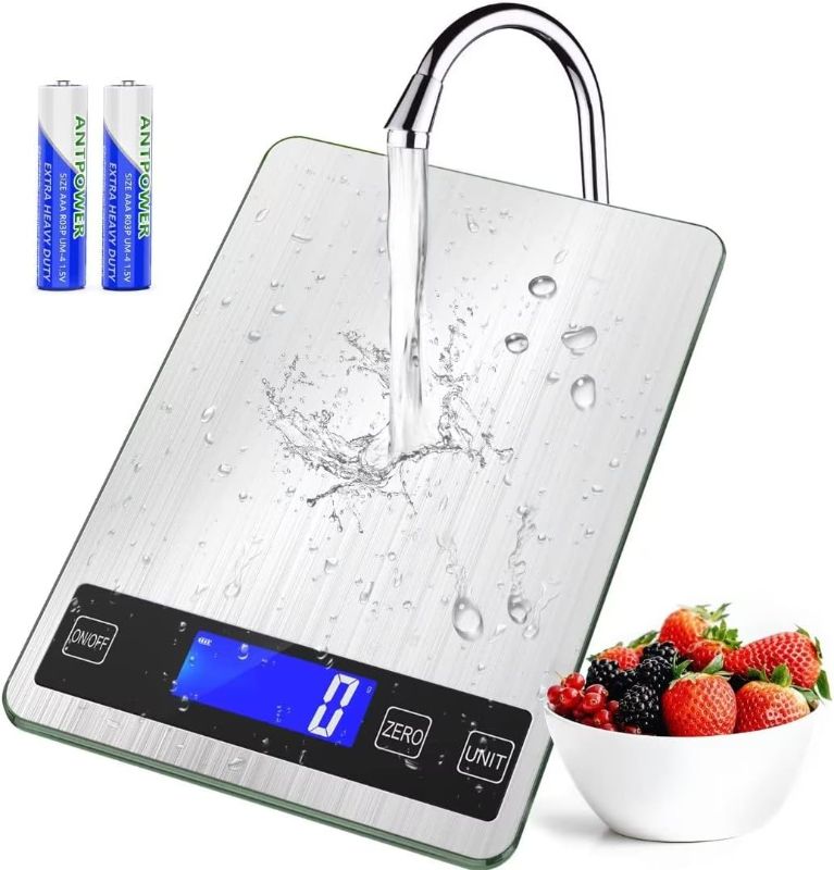 Photo 1 of ''Cooking Master' 22lb Digital Kitchen Scale,1g/0.1oz Precise Graduation,Food Scale Measures in Grams and Ounces for Weight Cooking Baking,Stainless Steel and Tempered Glass
