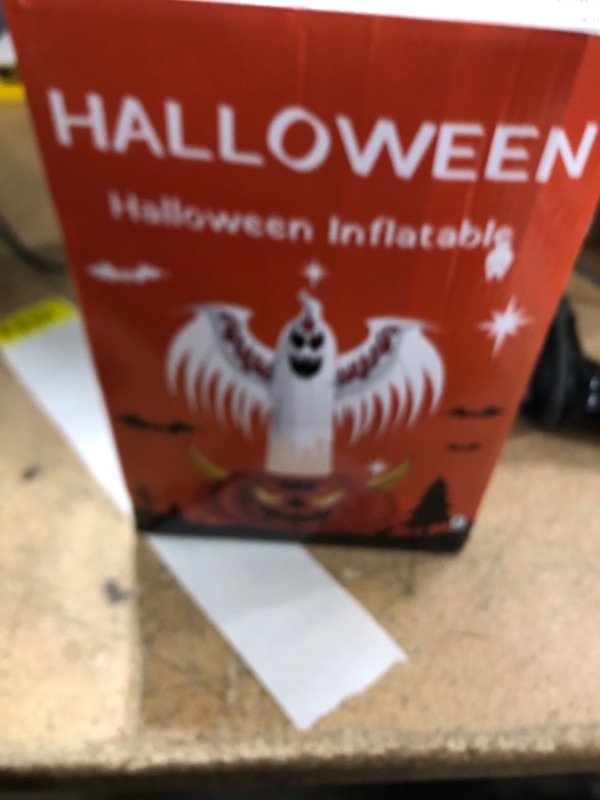Photo 1 of 8FT Halloween Inflatables Outdoor Decorations Ghost with Built-in Flame Flashing Projection Light Scary Red Eye Pumpkin Halloween Blow Up Yard Decorations for Halloween Party