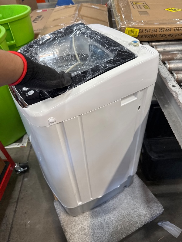 Photo 1 of BLACK+DECKER Small Portable Washer, Washing Machine for Household Use, Portable Washer 0.9 Cu. Ft. with 5 Cycles, Transparent Lid & LED Display 0.9 Cu. Ft. Washer