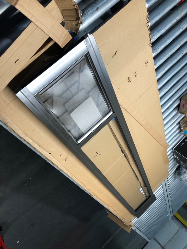 Photo 6 of ***USED - MAJOR DAMAGE - BENT - NO HARDWARE - SEE PICTURES***
PetSafe 1-Piece Sliding Glass Pet Door for Dogs & Cats - Adjustable Height 75 7/8" to 81"- Medium, Bronze, No-Cut DIY Install, Aluminum Patio Panel Insert, Great for Renters or Seasonal Install