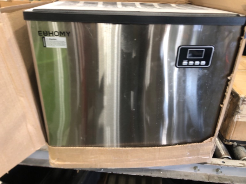 Photo 2 of *see notes** EUHOMY Commercial Ice Maker Machine 400Lbs/24H, SECOP Compressor&ETL Approval, Industrial Ice Machine, 250Lbs Storage, Ice Ready in 8-15 min, Stainless Steel Ice Maker for Bar/Cafe/Restaurant/Business