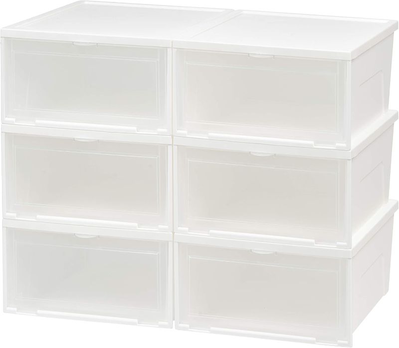 Photo 1 of  Front Entry Stacking Shoe Box, Wide, 6 Pack, White