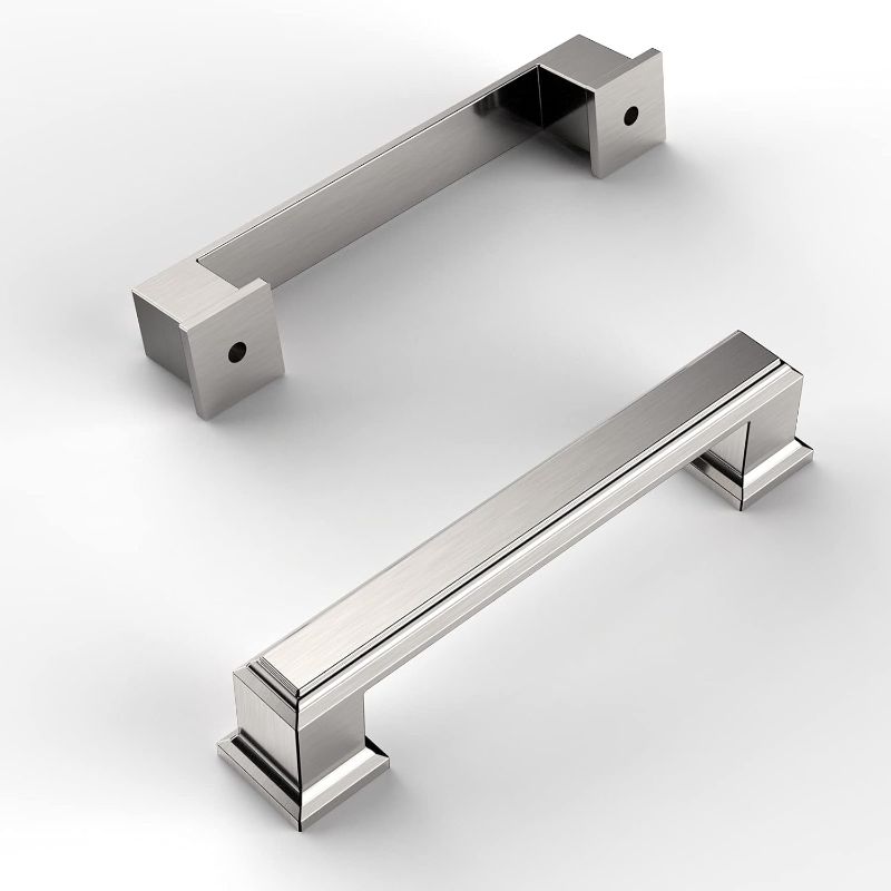 Photo 1 of Amerdeco 2 Pack Brushed Brass Cabinet Pulls 3-3/4 Inch(96MM) Hole Centers Kitchen Cabinet Handles Cabinet Hardware Kitchen Handles for Cabinets Cupboard Handles Drawer Pulls ZH0006-2008…