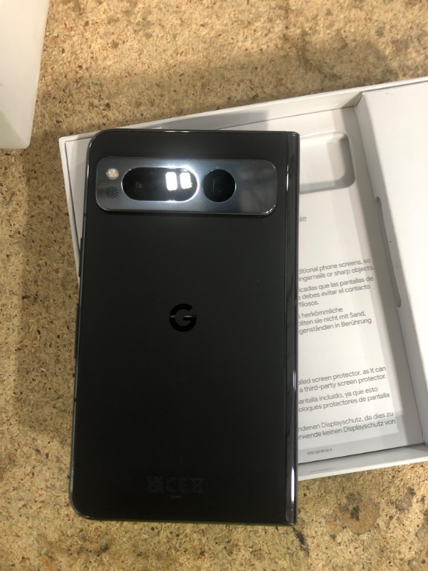 Photo 5 of (PHONE IS LOCKED/ SEE NOTES) 
Google Pixel Fold - Unlocked Android 5G Smartphone with Telephoto Lens and Ultrawide Lens - Foldable Display - 24-Hour Battery - Obsidian - 256 GB