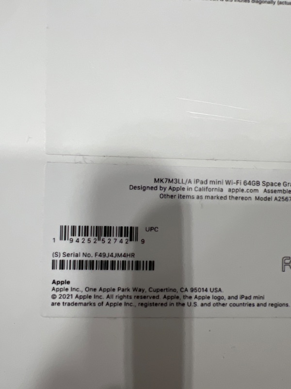 Photo 1 of ===SEE NOTES== Apple iPad Mini (6th Generation): with A15 Bionic chip-------- PASSWORD LOCKED====== SOLD AS IS===== NO REFUND