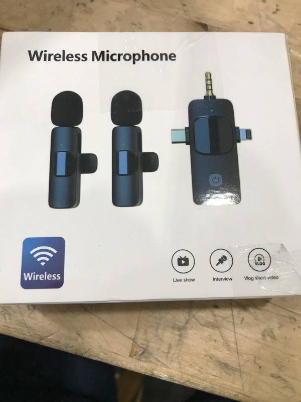 Photo 2 of 3 in 1 Wireless Lavalier Microphone for iPhone Android Camera USB-CLPNRRIE5895828
