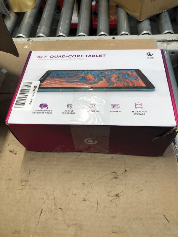 Photo 1 of ***MISSING CHARGER***

Core Innovations 10" Quad-Core Tablet with Headphones and Keyboard Folio 16 GB, Android 10, 1GB Ram Memory