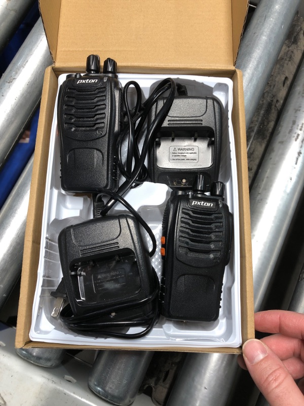 Photo 2 of (READ FULL POST) pxton Walkie Talkies Rechargeable Long Range Two-Way Radios with Earpieces,2-Way Radios UHF Handheld Transceiver Walky Talky with Flashlight Li-ion Battery and Charger?2 Pack?