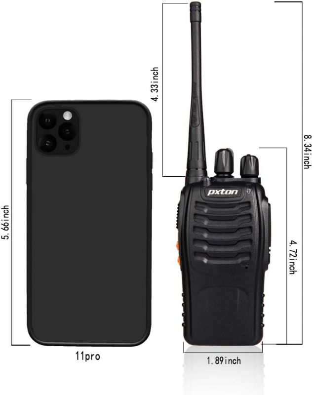 Photo 3 of (READ FULL POST) pxton Walkie Talkies Rechargeable Long Range Two-Way Radios with Earpieces,2-Way Radios UHF Handheld Transceiver Walky Talky with Flashlight Li-ion Battery and Charger?2 Pack?