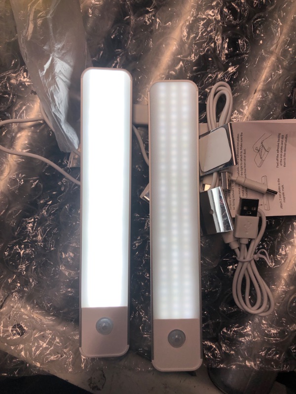 Photo 2 of (READ FULL POST) ULG Under Cabinet Lighting,96 LED Rechargeable Under Cabinet Lights Wireless, 1100mah Closet Lights Battery Operated, Dimmable Motion Sensor Light Indoor, Under Counter Lights for Kitchen, Cabinet