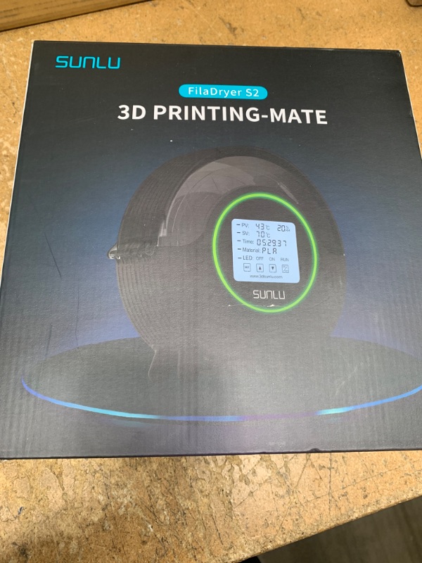 Photo 2 of [Upgraded with Fan] 2024 SUNLU Official Filament Dryer Box S2 for 3D Printer Filament, Upgrade Filament Storage Dehydrator for PLA PETG ABS Nylon PA Filament 1.75 2.85 3.00mm