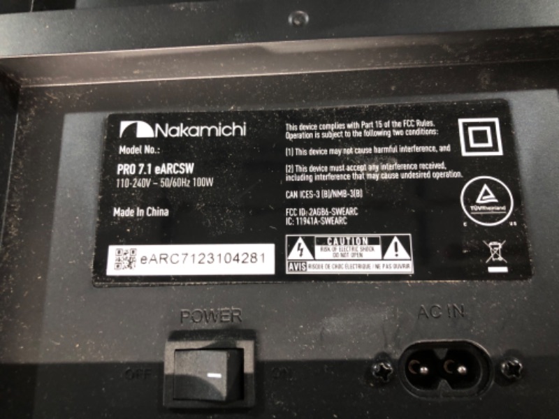 Photo 3 of ***PARTS ONLY******NON REFUNDABLE***
Nakamichi Shockwafe Pro Bluetooth 7.1.4 Channel Dolby Atmos/DTS:X Soundbar with 10" Wireless Subwoofer, 2 Rear Surround Speakers, eARC and SSE Max Technology (New), black