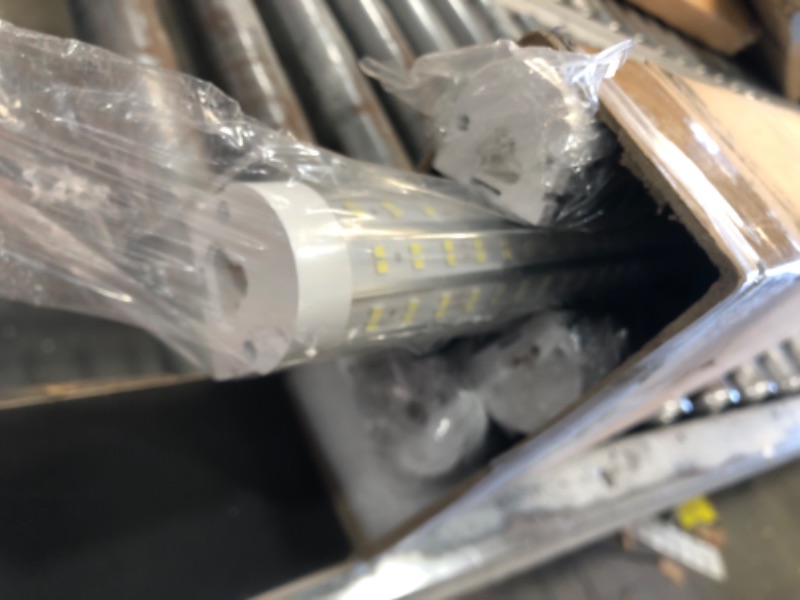 Photo 1 of (6-Pack) 8ft LED Shop Light Fixture, 120W 19500LM 6000K, Cold White, U Shape, Clear Cover, Hight Output, Linkable Shop Lights, T8 LED Tube Lights, 8 LED Shop Lights for Garage 8 Foot with Plug