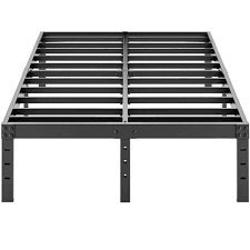 Photo 1 of ALDRICH Metal Bed Frame Queen Size - 16 Inch Tall Black Basic Steel Slats Platform, Easy Assembly Heavy Duty Noise Free Bedframes, No Box Spring Needed
