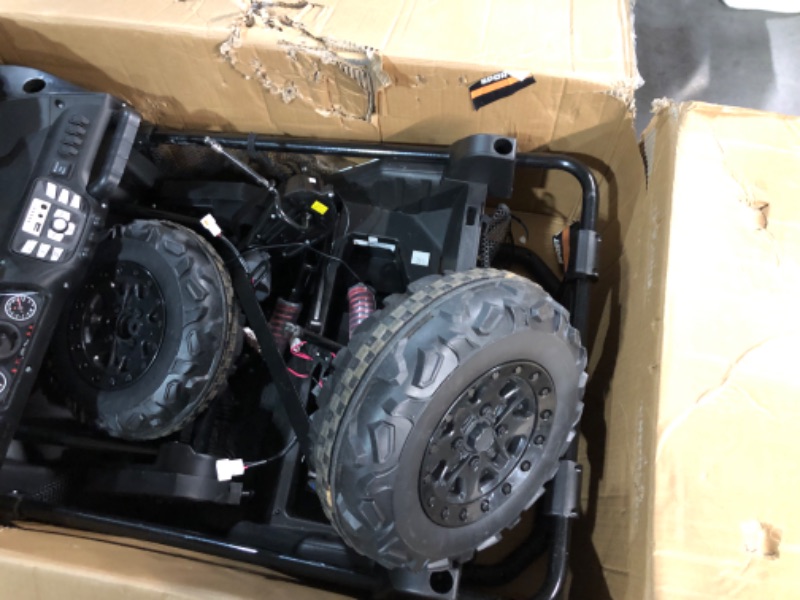 Photo 10 of ***USED - DAMAGED - MISSING PARTS - UNABLE TO TEST - SEE PICTURES***
ELEMARA 2 Seater Ride On Car for Kids Gift,12V 10AH Electric Off-Road Truck,4MPH Large Car,Side by Side Vehicle Max 140lbs with Remote Control,LED Light,Bluetooth,3 Speeds,2 Spring Suspe