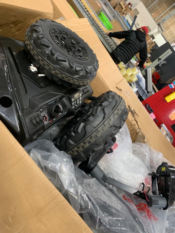 Photo 3 of ***USED - DAMAGED - MISSING PARTS - UNABLE TO TEST - SEE PICTURES***
ELEMARA 2 Seater Ride On Car for Kids Gift,12V 10AH Electric Off-Road Truck,4MPH Large Car,Side by Side Vehicle Max 140lbs with Remote Control,LED Light,Bluetooth,3 Speeds,2 Spring Suspe