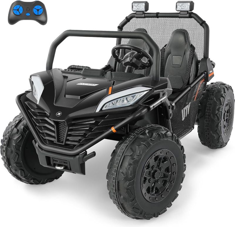 Photo 1 of ***USED - DAMAGED - MISSING PARTS - UNABLE TO TEST - SEE PICTURES***
ELEMARA 2 Seater Ride On Car for Kids Gift,12V 10AH Electric Off-Road Truck,4MPH Large Car,Side by Side Vehicle Max 140lbs with Remote Control,LED Light,Bluetooth,3 Speeds,2 Spring Suspe