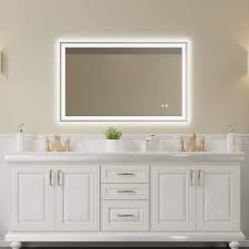 Photo 1 of 72" x 36" White LED Bathroom Mirror with Front and Back Light, Anti-Fog Memory Large Adjustable Vanity Mirror