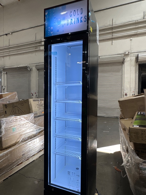 Photo 2 of 12 Cu.ft. Commercial Refrigerators Glass Door Beverage Refrigerators Commercial Fridge Upright Display Cooler with Soft LED Light and Adjustable Shelves for Restaurant Grocery Stores Home