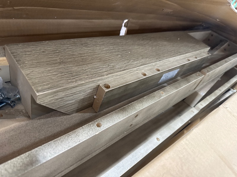 Photo 1 of Plank+Beam 60 Inch Dining Table, Solid Wood Kitchen Table, Large Wooden Rectangular Dinner Table for Dining Room, Home Office, Living Room Furniture, Easy Assembly, Seashell Wirebrush