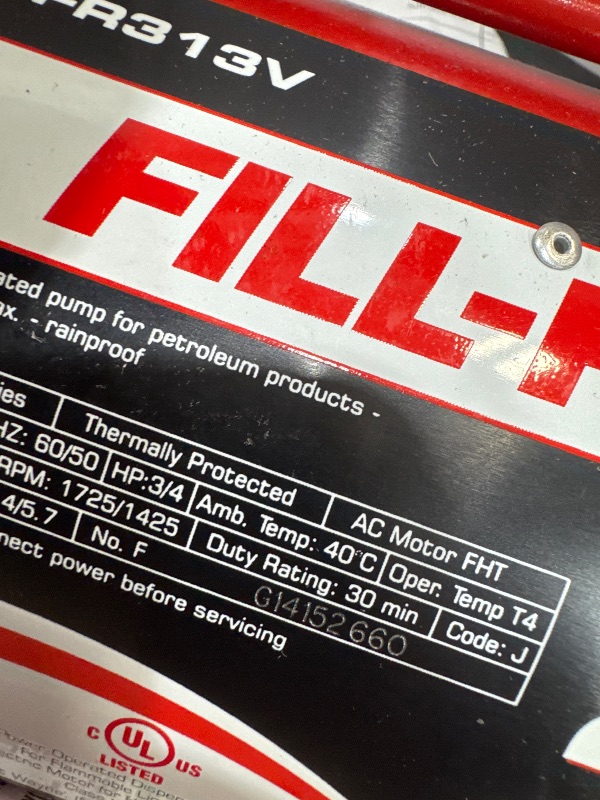 Photo 1 of Fill-Rite FR313V 115V/230V 35 GPM Fuel Transfer Pump w/AST Remote