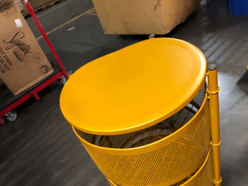 Photo 3 of ***DAMAGED - TOP DENTED - SEE PICTURES***
H&H Supply 5 Tier Rotating Storage Cart Organizer Metal Vegetable Fruit Basket Rotating Shelves for Kitchen Dorm Office Bathroom Matte Yellow Mustard Gold New 2024 Luxe Hot Color Style Lightweight