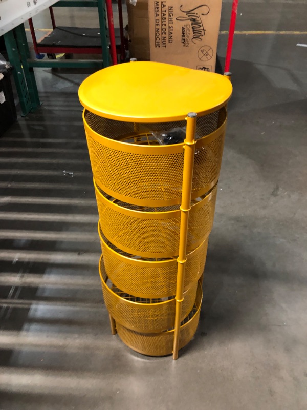 Photo 1 of ***DAMAGED - TOP DENTED - SEE PICTURES***
H&H Supply 5 Tier Rotating Storage Cart Organizer Metal Vegetable Fruit Basket Rotating Shelves for Kitchen Dorm Office Bathroom Matte Yellow Mustard Gold New 2024 Luxe Hot Color Style Lightweight