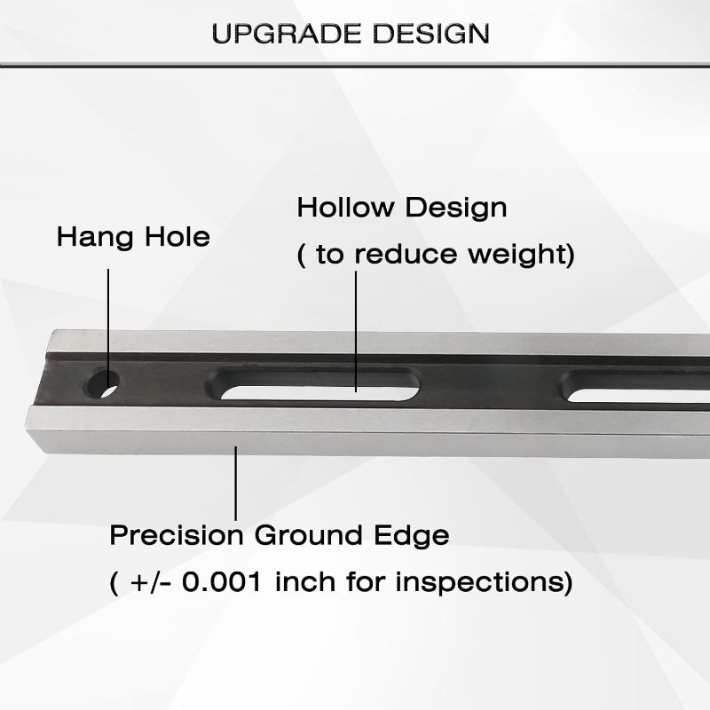 Photo 3 of (READ FULL POST) ReluxGo 24 Inch Machinist Precision Steel Straight Edge Tool, Cylinder Head Straight Edge, Straight Edge Machined Flat with Complimentary Feeler Gauges for Checking Cylinder Heads and Engine Blocks