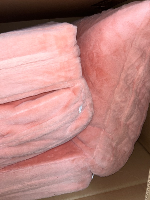 Photo 4 of ***USED - DIRTY***
MAXYOYO Bean Bag Bed Folding Sofa Bed Floor Mattress for Adults, Extra Thick and Long Floor Sofa with Faux Fur Washable Cover, Single Floor Couch Bed for Bedroom Living Room, Pink, 30x95 Inch