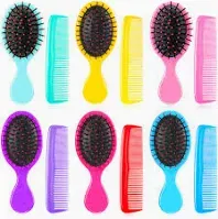 Photo 1 of 12 Pack Wet Small Hair Brush Hair Combs Set, 6 Detangler Mini Hair Brush Detangling Travel Hair Brush 6 Plastic Fine Wide Hair Combs for Women Men Kids Toddler Girls Baby Curly Hair (Vivid Color)