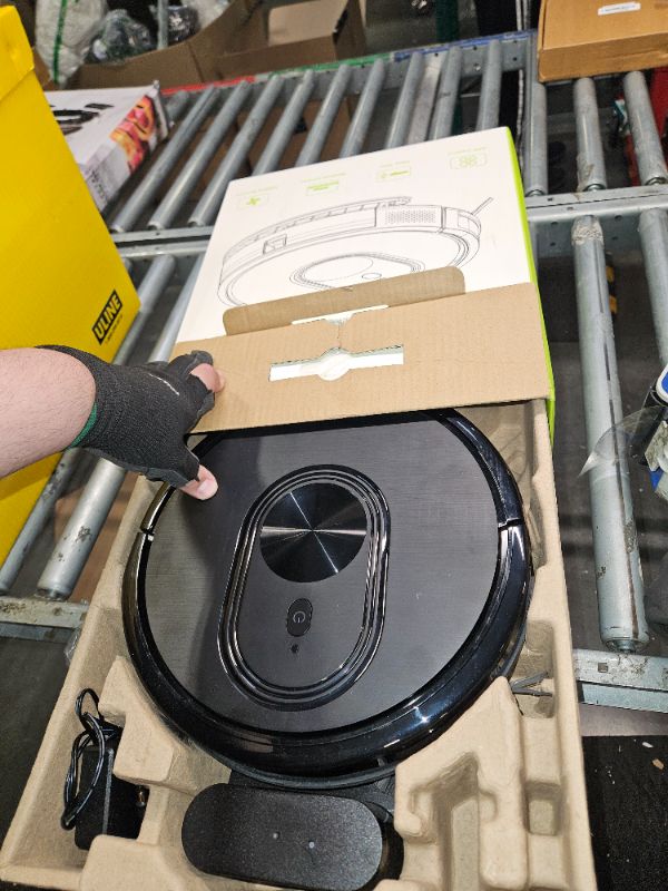 Photo 2 of **USED****UNABLE TO TEST**
Robot Vacuum and Mop Combo, 3 in 1 Mopping Robotic Vacuum with Schedule, App/Bluetooth/Remote, Max Suction 1600Pa, Self-Charging Robot Vacuum Cleaner, Slim, Ideal for Hard Floor, Pet Hair, Carpet