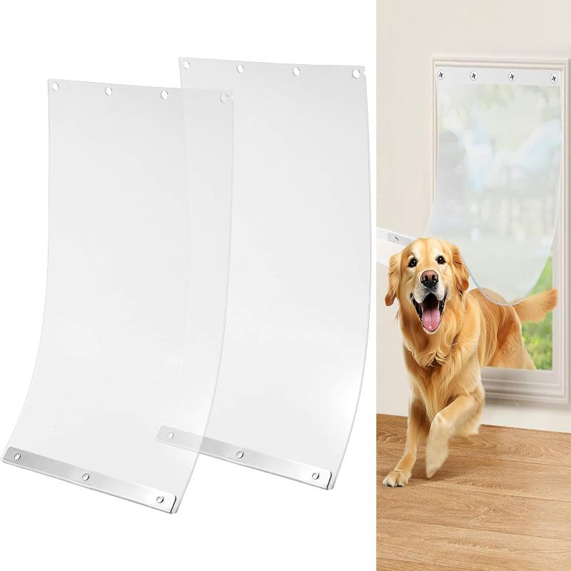 Photo 1 of 2 Pack Dog Door Replacement Flaps Compatible with XL Dog Door, Sturdy Pet Door Replacement Flaps, 17.75" x 9.8" Flexible Doggy Door Replacement Flap with Metal Strip
