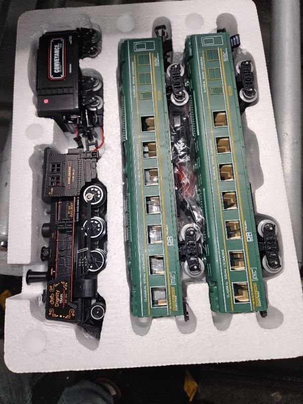 Photo 2 of **UNABLE TO TEST**
Electric Train Sets for Kids Metal Alloy Christmas Train Toys Steam Locomotive, Glowing Passenger Carriages, Luxury Tracks, Light & Sounds Rechargeable Birthday Gifts for Boys Girls Red