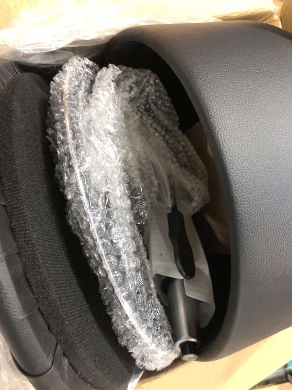 Photo 1 of GREENSTELL Vanity Stool with Storage, 19" to 23" Height Adjustable PU Leather Vanity Chair, 360° Swivel Makeup Stool with Removeable Tray, Modern Ottoman for Bedroom Bathroom, Black