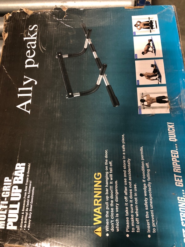 Photo 1 of Ally Peaks Pull Up Bar for Doorway Thickened Steel Max Limit 440 lbs Upper Body Fitness Workout Bar Multi-Grip Strength for Doorway Indoor Chin-Up Bar Fitness Trainer for Home Gym Portable