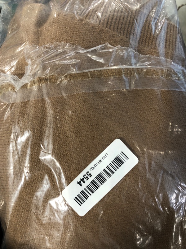 Photo 1 of HangNiFang Women's Round Neck Sleeveless Pullover Ribbed Knit Brown Sweater Vest Top (0199-Brown-XL)