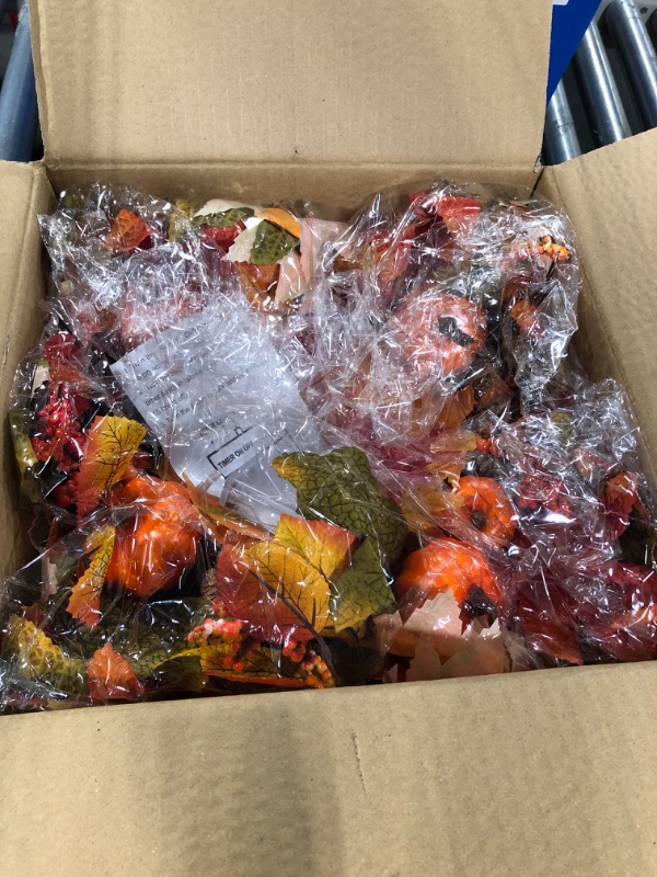 Photo 1 of [Prelit & Timer] 17'' 20LED Fall Wreaths for Front Door Thanksgiving Wreath Mixcolor Maples Leafed Pumpkin Pinecone Berry Fall Door Wreath Thanksgiving Wreaths for Front Door Autumn Thanksgiving Decor
