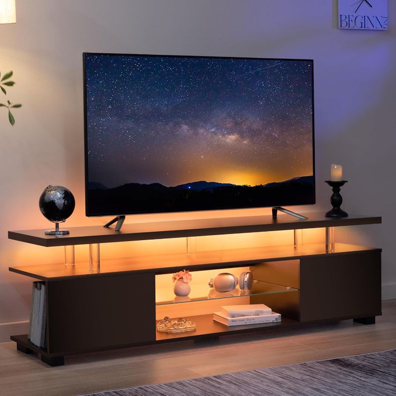 Photo 1 of ***Stock photo is a similar item*** Black TV Stand, TV Stands for Living Room,TV Stand for TV,Long TV Stand for Living Room,Bedroom,Home Office