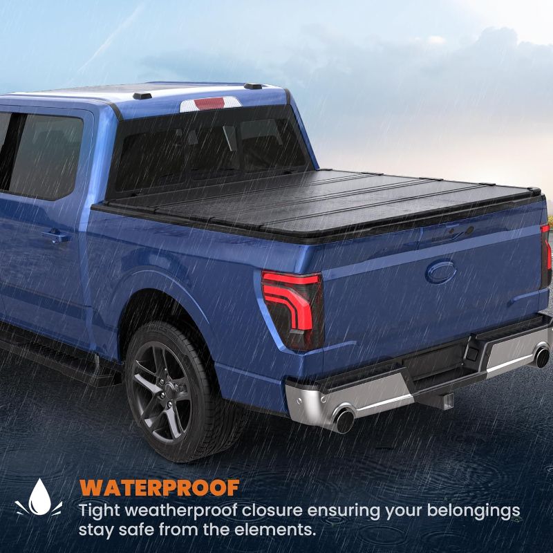 Photo 1 of **** SIMILAR TO THE PHOTO*** Hard Quad Truck Bed Tonneau Cover Compatible for 2015-2024 Ford F150 Styleside (Not for Flareside) 6ft 5 in. Bed