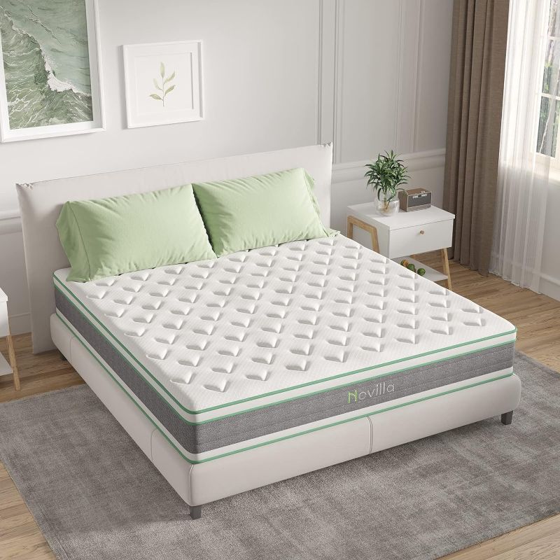 Photo 1 of 
Novilla Queen Mattress, 12 Inch Hybrid Mattress in a Box, Innerspring Mattress with Gel Memory Foam for a Cool Sleep, Pressure Relief, Medium Firm Pillow...